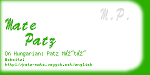 mate patz business card